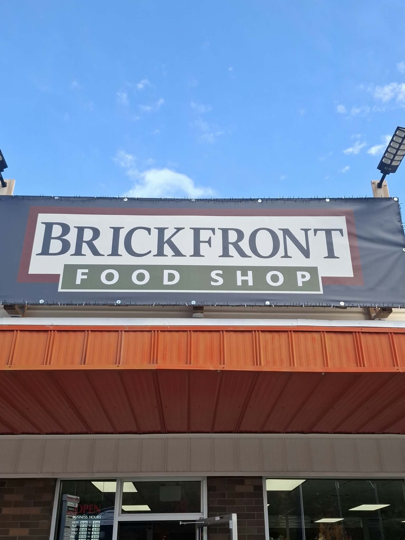 Brickfront Food Shop sign — Clearwater BC