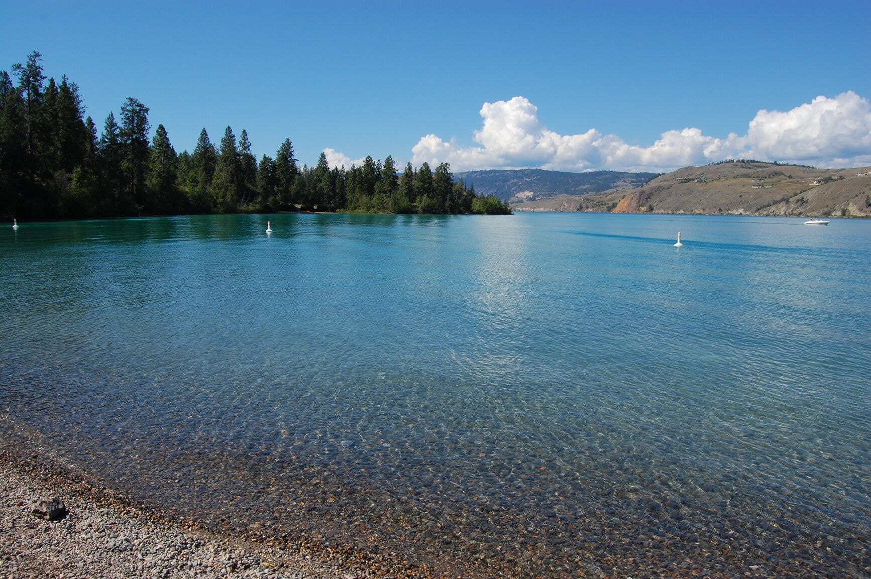 Kalamalka Lake Provincial Park Vernon BC — turquoise waters, pebble beach, forested shores